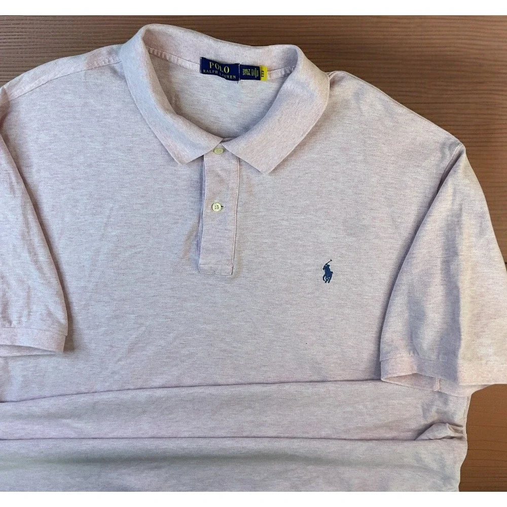 Polo Ralph Lauren Shirt Mesh Pique Short Sleeve Pink Men Sz 3XLT Tall Pony